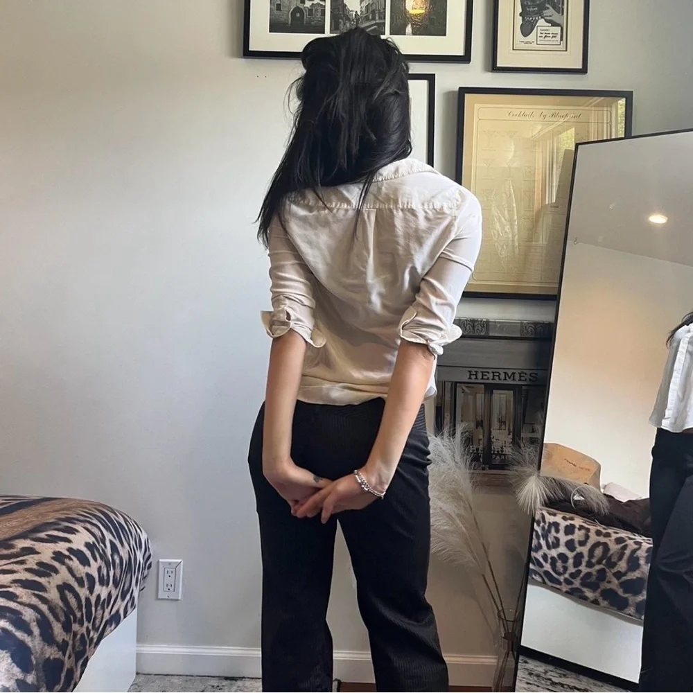 Cream white button up blouse